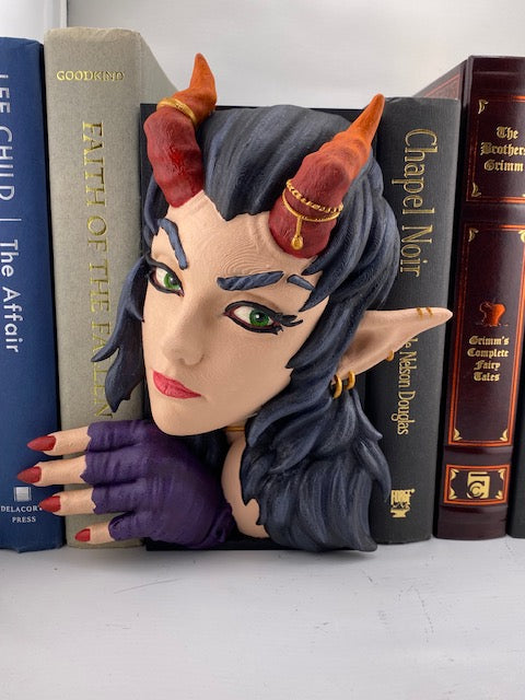 Book Nook - Black Haired Tiefling