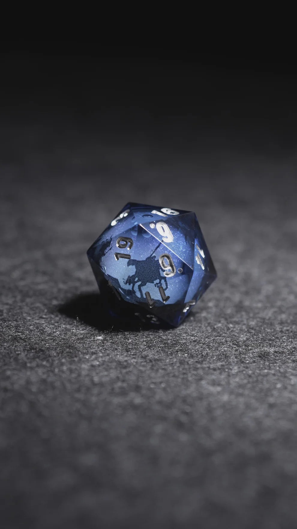 Lord of the Rings inspired Blue Liquid Core DnD D&D Dice