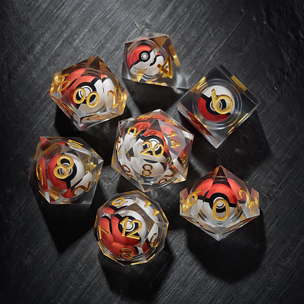 Pokemon Pokeball Resin DND D&D Dice