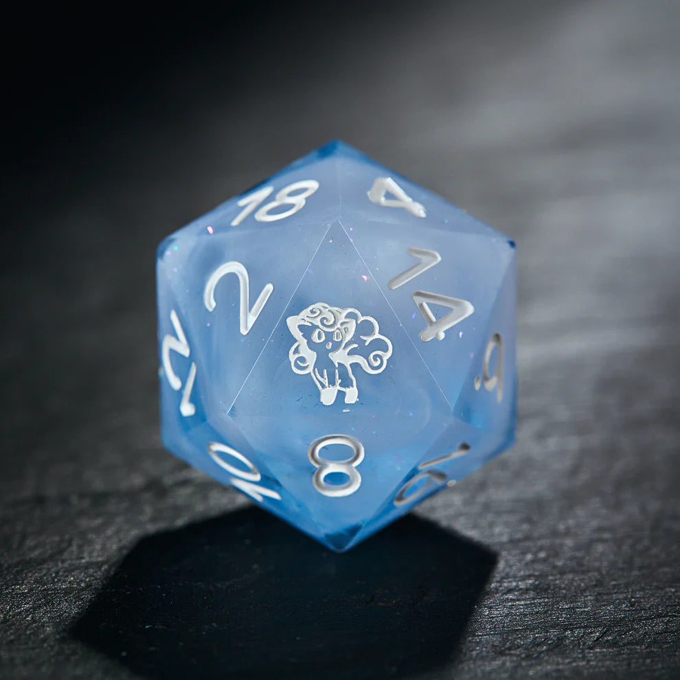 Ice Blue Resin LIQUID CORE Pokemon Vulpix DnD D&D Dice