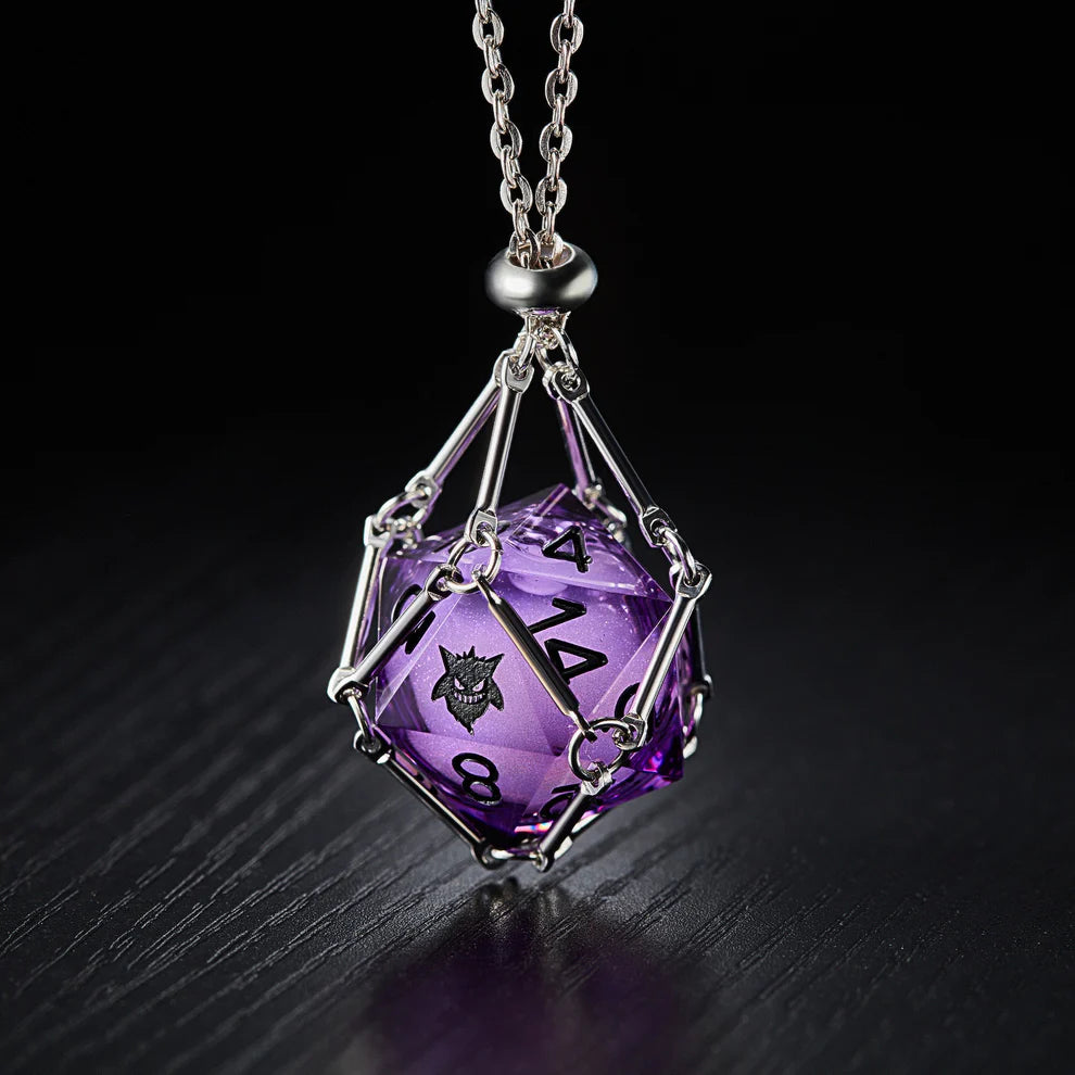 Purple Resin LIQUID CORE Pokemon Gengar DnD D&D Dice