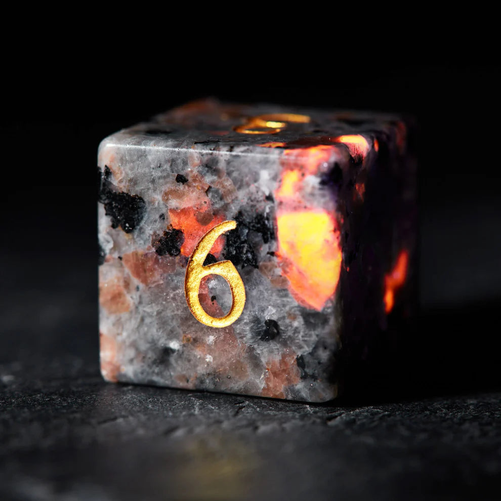 Gemstone UV - Yooperlite UV Reactive Gemstone F Word DnD D&D Dice