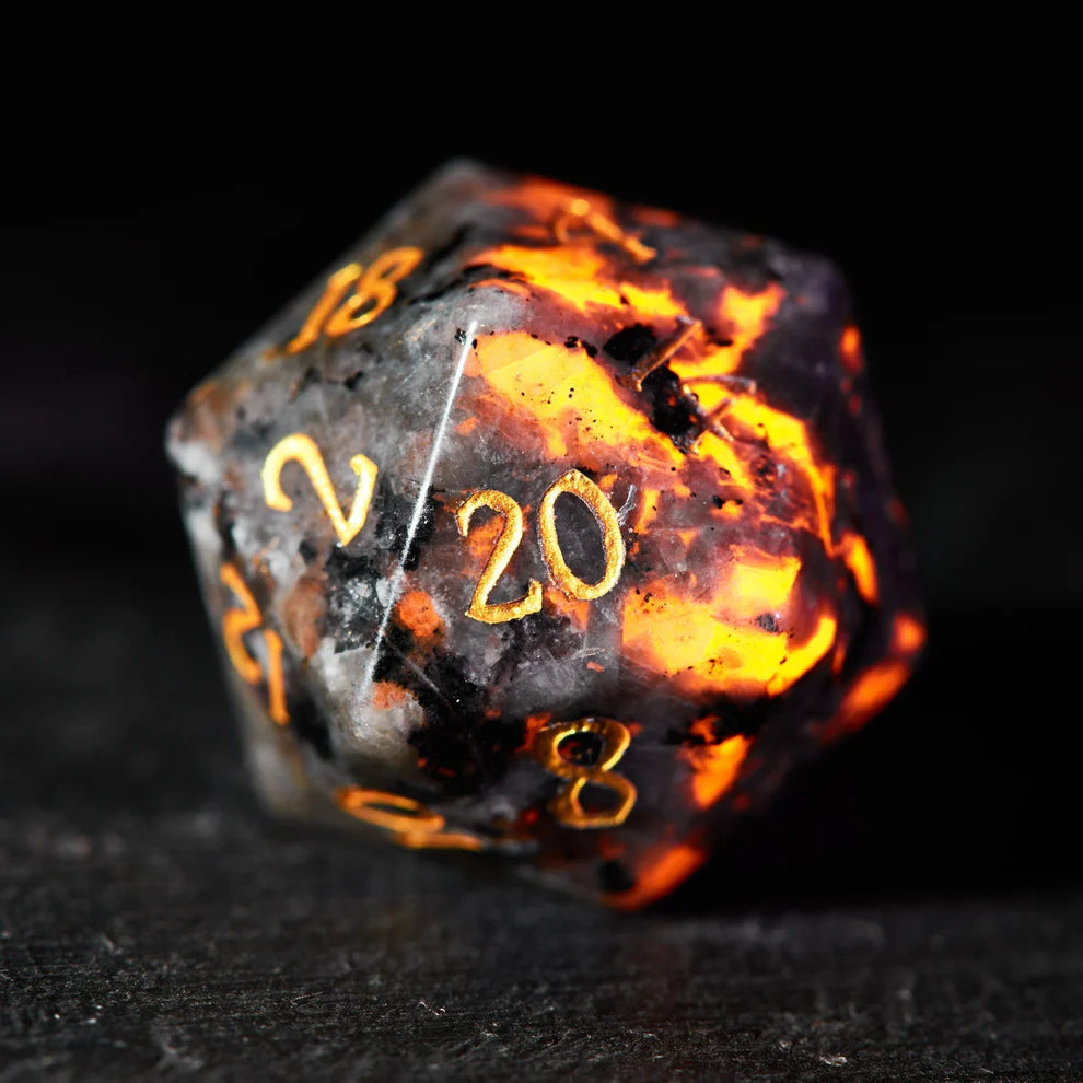 Gemstone UV - Yooperlite UV Reactive Gemstone F Word DnD D&D Dice