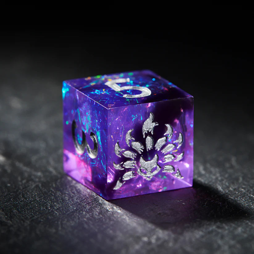 Pokémon Kitsune NIne Tails Purple Resin DnD D&D Dice