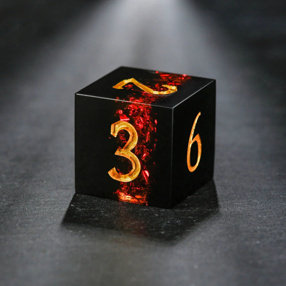 NSFW Red Tinsel Resin F Word DnD D&D Dice Set
