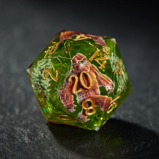 Forest Bigfoot Grass Green Resin Dice DND