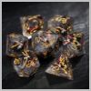 Soaring Eagle Cloudy Gray Dice - Resin Dnd RPG 7-piece Dice Set