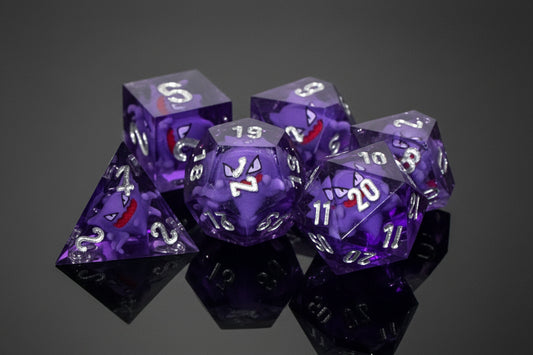Pokémon Haunter Purple Resin Sharp Edge DnD D&D Dice