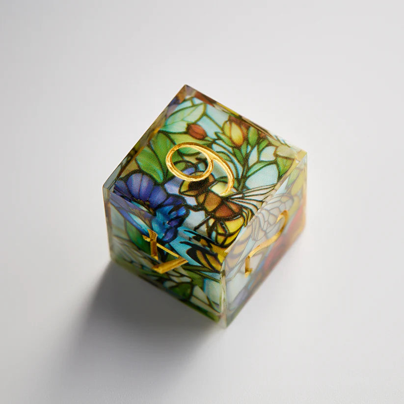 Honeybees and Flowers Resin DnD D&D Dice