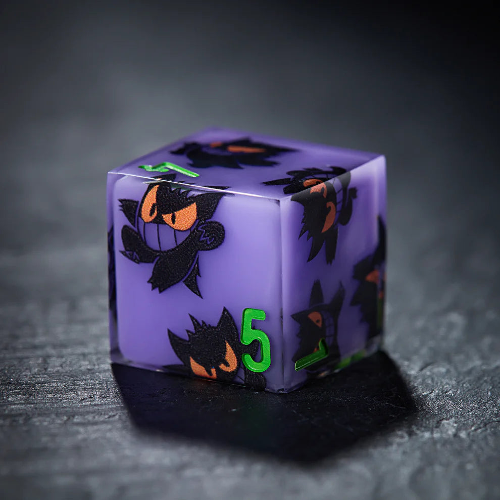 Gengar Purple Resin D&D DnD Dice Set