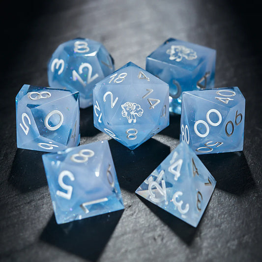 Ice Blue Resin LIQUID CORE Pokemon Vulpix DnD D&D Dice