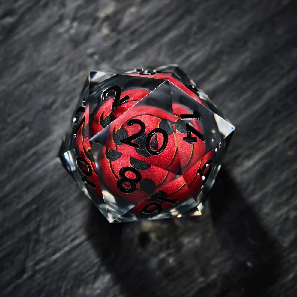 Floating Naruto Red Sharingan Eye Liquid Core Resin Dice Dnd