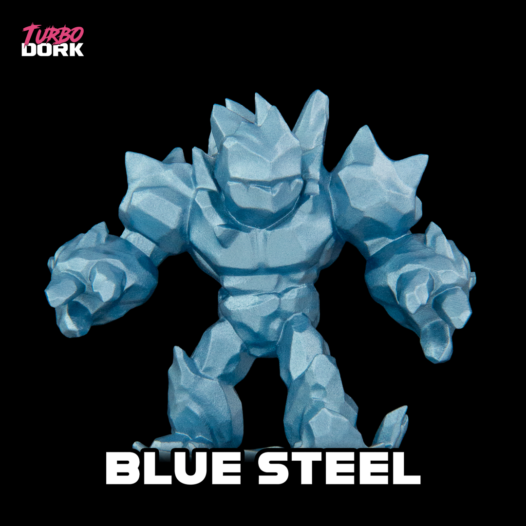 Blue Steel Metallic Acrylic Paint 22ml Bottle color swatch