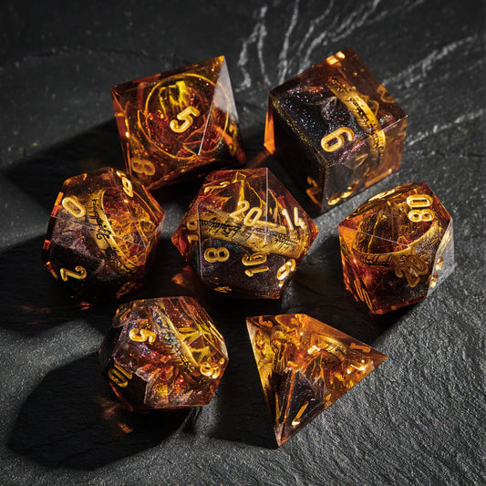 The One Ring and Mount Doom Resin Dice Dnd D&D