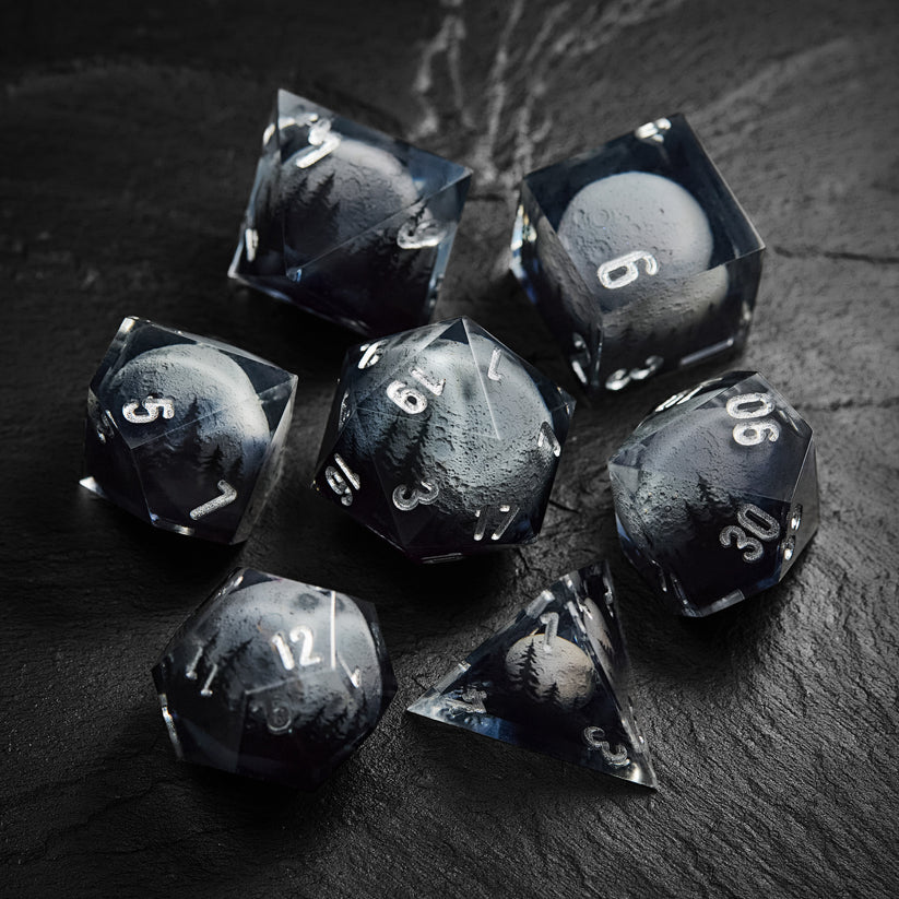 Enchanted Forest of the Moon Resin Silhouette D&D Dnd Dice